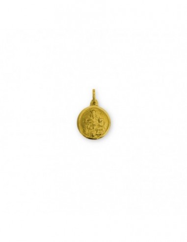 Medalla escapulario Virgen del Carmen en plata de ley cubierta de oro 8mm
