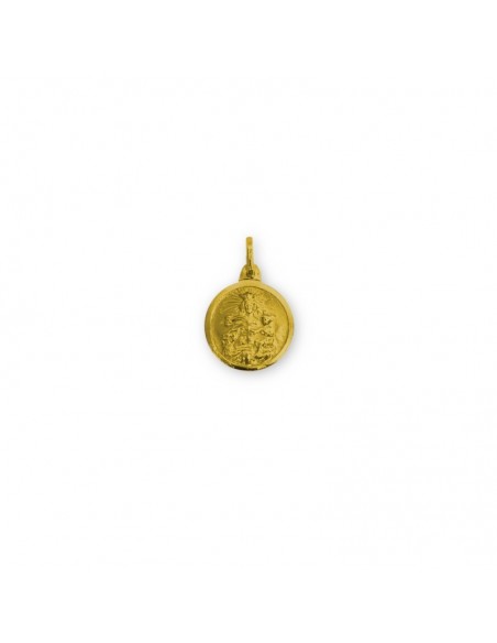 Medalla escapulario Virgen del Carmen en plata de ley cubierta de oro 8mm