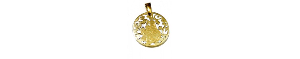 Medalla Virgen del Carmen plata de ley y nácar®. 40mm