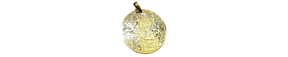 Medalla Virgen de las Maravillas plata de ley y nácar®. 40mm