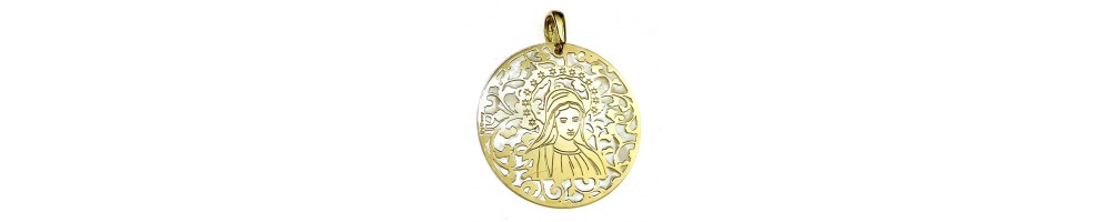 Medalla Virgen Medjugorje plata de ley y nácar®. 40mm