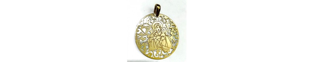 Medalla Virgen de Schoenstatt plata de ley y nácar®. 40mm