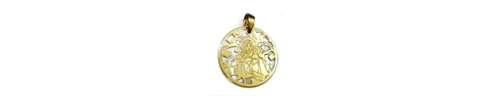 Medalla Virgen de Schoenstatt plata de ley y nácar®.  25mm