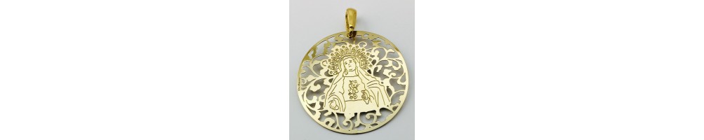 Medalla Virgen de Amargura (Paso Blanco de Lorca) plata de ley®. 40mm