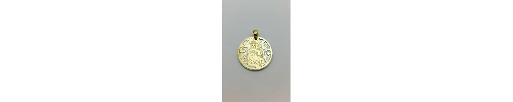Medalla Madre del Amor Hermoso plata de ley y nácar®. mm