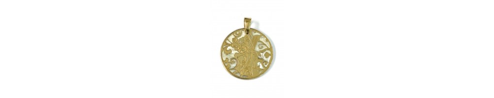 Medalla Cristo de los Gitanos plata de ley y nacár®. 25mm