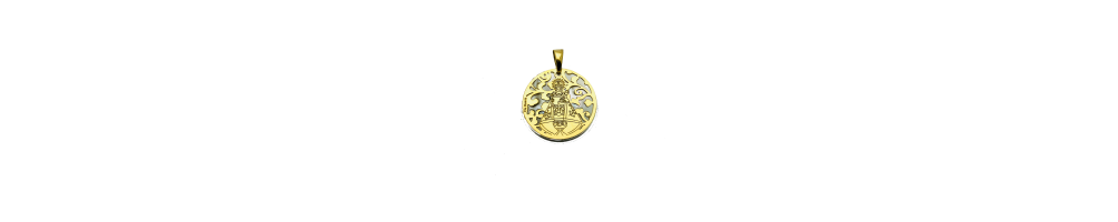 Medalla Virgen de Covadonga o Virxe de Cuadonga plata de ley y nácar®. 25mm