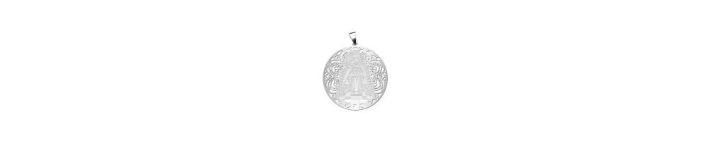 Medalla Virgen la Soledad Plata ley 925ml 25mm