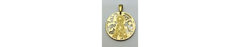 Medalla Virgen de los Desamparados plata de ley y nácar®. 25mm