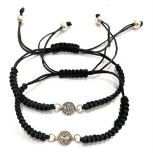 2 Pulsera San Benito metal plateado