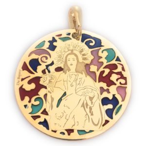 Medalla La Santa de Totana plata de ley y esmalte®. 35mm