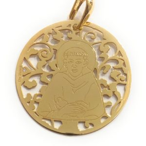 Medalla San Francisco de Asís plata de ley y diamante®. 35mm