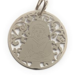 Medalla San Francisco de Asís plata de ley y diamante®. 35mm