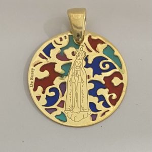 Medalla Virgen de Fátima plata de ley y esmalte® 25mm