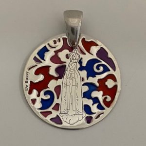 Medalla Virgen de Fátima plata de ley y esmalte® 25mm