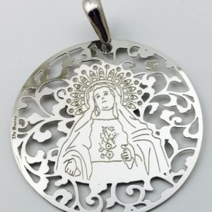 Medalla Virgen de la Amargura (Paso Blanco de Lorca) plata de ley® 40mm