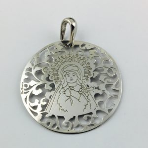 Medalla Virgen de los Dolores (Paso Azul de Lorca) plata de ley® 40mm