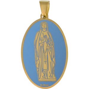 Medalla Virgen de Lourdes plata de ley® 30mm