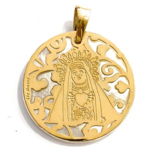 Medalla Virgen del Calvario en plata de ley®. 25mm
