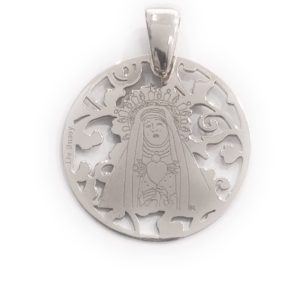 Medalla Virgen del Calvario en plata de ley®. 25mm