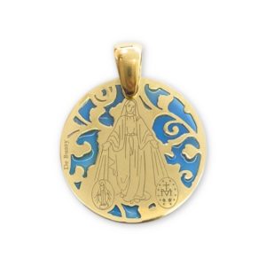 Medalla Virgen Milagrosa plata de ley y esmalte® 25mm
