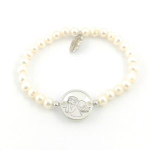 Pulsera comunión Angel plata de ley