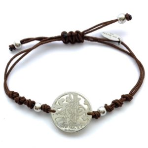 Pulsera Cristo Nuestro Padre Jesús Nazareno "El Abuelo" plata de ley y nácar® 20mm